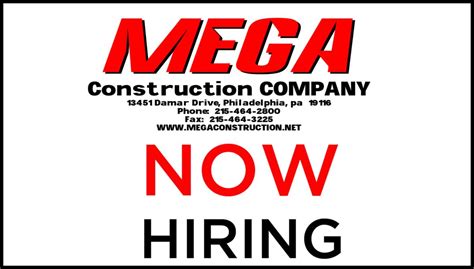 mega construction company jobs|$19.